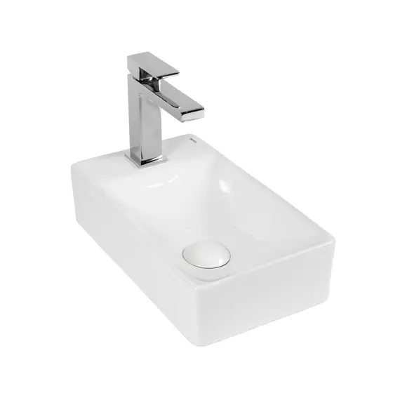 РАКОВИНА НАКЛАДНАЯ ЛЕВАЯ ПРЯМОУГОЛЬНАЯ BOND S12-380L 37,5*21,5*10СМ С ОТВЕРСТИЕМ ПОД СМЕСИТЕЛЬ