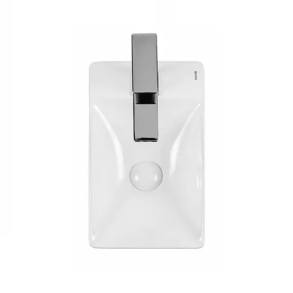 РАКОВИНА НАКЛАДНАЯ ЛЕВАЯ ПРЯМОУГОЛЬНАЯ BOND S12-380L 37,5*21,5*10СМ С ОТВЕРСТИЕМ ПОД СМЕСИТЕЛЬ