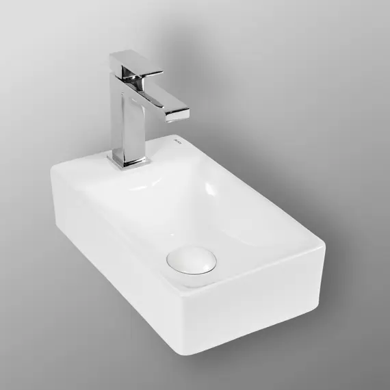 РАКОВИНА НАКЛАДНАЯ ЛЕВАЯ ПРЯМОУГОЛЬНАЯ BOND S12-380L 37,5*21,5*10СМ С ОТВЕРСТИЕМ ПОД СМЕСИТЕЛЬ