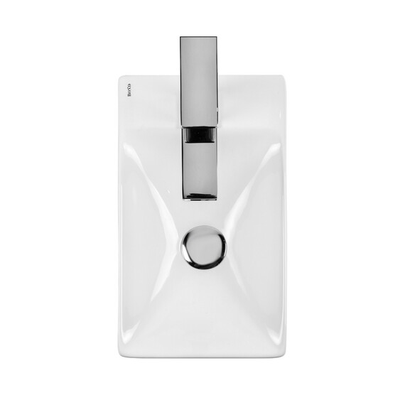 РАКОВИНА НАКЛАДНАЯ ПРАВАЯ ПРЯМОУГОЛЬНАЯ BOND S12-380R 37,5*21,5*10СМ С ОТВЕРСТИЕМ ПОД СМЕСИТЕЛЬ