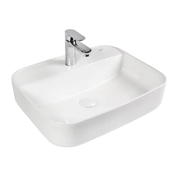 РАКОВИНА НАКЛАДНАЯ ПРЯМОУГОЛЬНАЯ BOND S13-500 50*40*13,5СМ БЕЛАЯ С ОТВЕРСТИЕМ ПОД СМЕСИТЕЛЬ