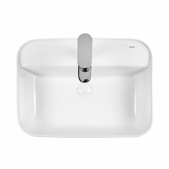 РАКОВИНА НАКЛАДНАЯ ПРЯМОУГОЛЬНАЯ BOND S13-500 50*40*13,5СМ БЕЛАЯ С ОТВЕРСТИЕМ ПОД СМЕСИТЕЛЬ