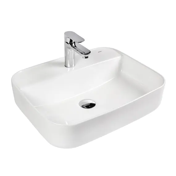 РАКОВИНА НАКЛАДНАЯ ПРЯМОУГОЛЬНАЯ BOND S13-500 50*40*13,5СМ БЕЛАЯ С ОТВЕРСТИЕМ ПОД СМЕСИТЕЛЬ