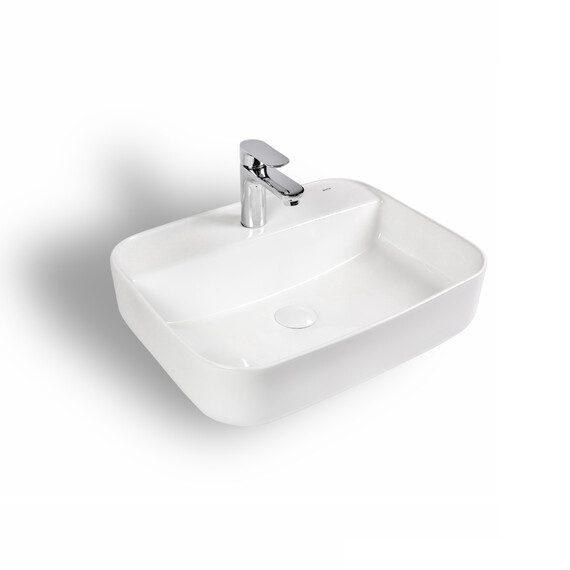 РАКОВИНА НАКЛАДНАЯ ПРЯМОУГОЛЬНАЯ BOND S13-500 50*40*13,5СМ БЕЛАЯ С ОТВЕРСТИЕМ ПОД СМЕСИТЕЛЬ