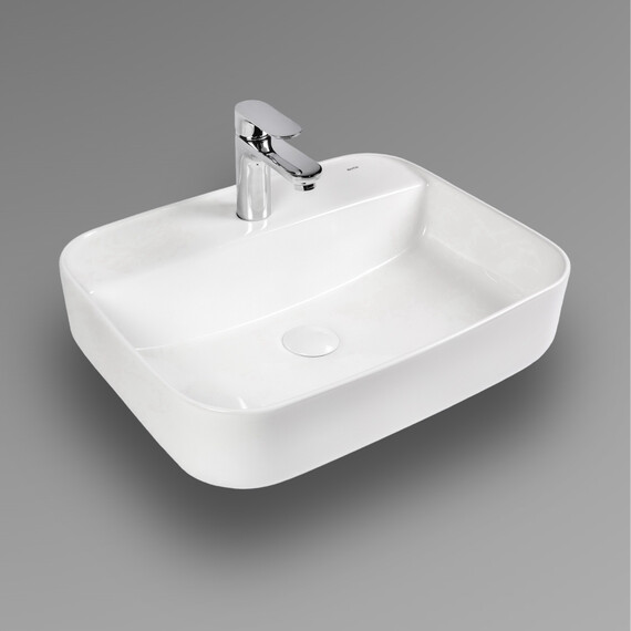 РАКОВИНА НАКЛАДНАЯ ПРЯМОУГОЛЬНАЯ BOND S13-500 50*40*13,5СМ БЕЛАЯ С ОТВЕРСТИЕМ ПОД СМЕСИТЕЛЬ