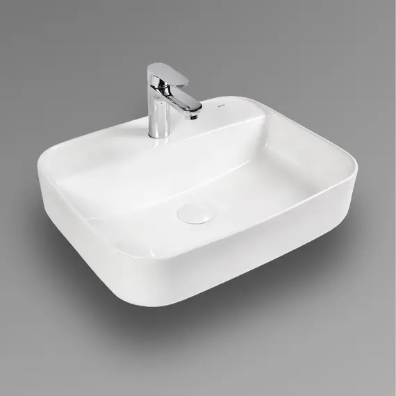 РАКОВИНА НАКЛАДНАЯ ПРЯМОУГОЛЬНАЯ BOND S13-500 50*40*13,5СМ БЕЛАЯ С ОТВЕРСТИЕМ ПОД СМЕСИТЕЛЬ