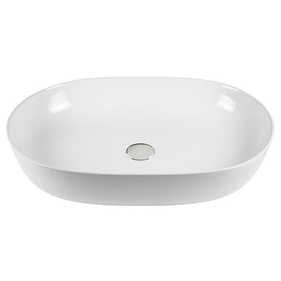 РАКОВИНА НАКЛАДНАЯ ПРЯМОУГОЛЬНО-ОВАЛЬНАЯ BOND S51-600 60*40*13,5СМ БЕЛАЯ