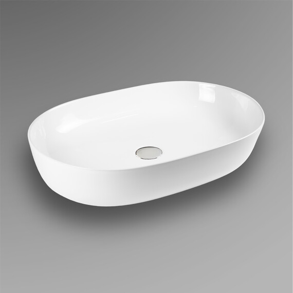 РАКОВИНА НАКЛАДНАЯ ПРЯМОУГОЛЬНО-ОВАЛЬНАЯ BOND S51-600 60*40*13,5СМ БЕЛАЯ