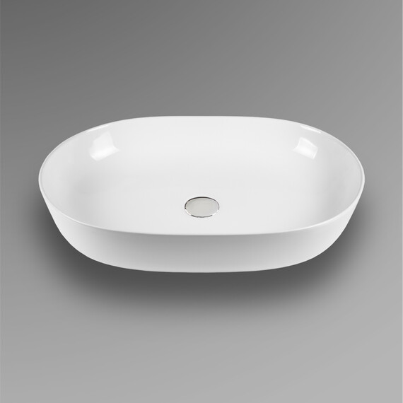 РАКОВИНА НАКЛАДНАЯ ПРЯМОУГОЛЬНО-ОВАЛЬНАЯ BOND S51-600 60*40*13,5СМ БЕЛАЯ