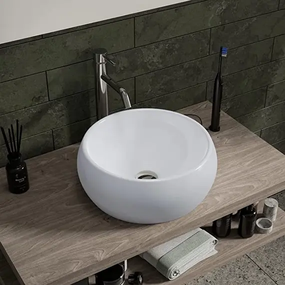 РАКОВИНА НАКЛАДНАЯ КРУГЛАЯ BOND S52-390 40*40*15,5СМ БЕЛАЯ