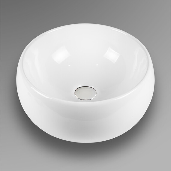 РАКОВИНА НАКЛАДНАЯ КРУГЛАЯ BOND S52-390 40*40*15,5СМ БЕЛАЯ