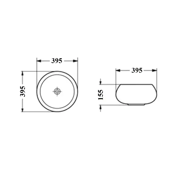 РАКОВИНА НАКЛАДНАЯ КРУГЛАЯ BOND S52-390 40*40*15,5СМ БЕЛАЯ