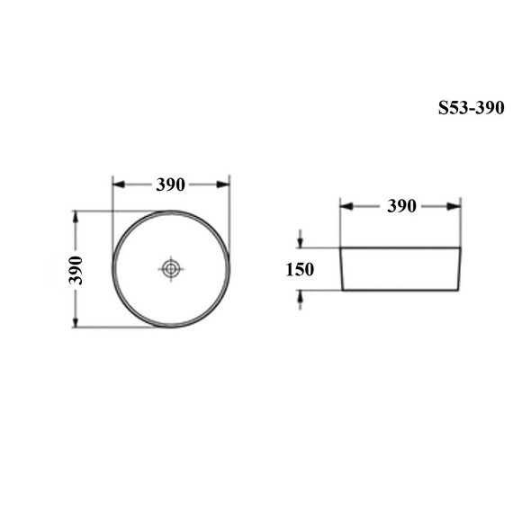 РАКОВИНА НАКЛАДНАЯ КРУГЛАЯ BOND S53-390 39*39*15СМ БЕЛАЯ