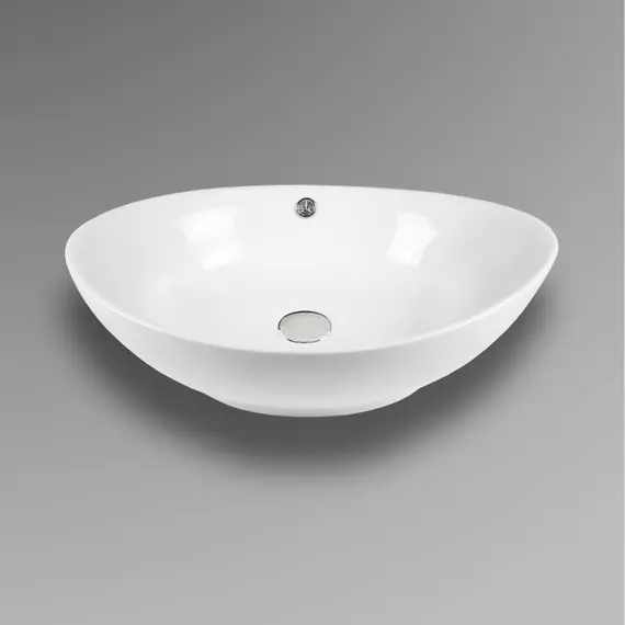 РАКОВИНА НАКЛАДНАЯ ОВАЛЬНАЯ BOND S55-590 59*38*19СМ БЕЛАЯ