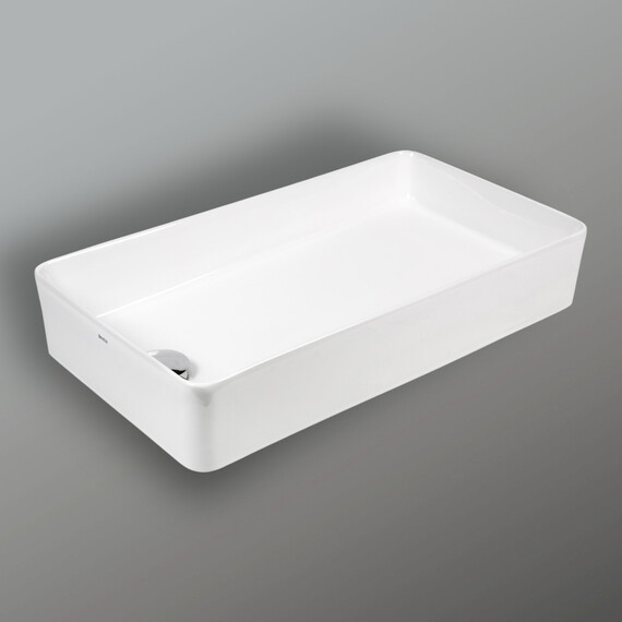 РАКОВИНА НАКЛАДНАЯ ПРЯМОУГОЛЬНАЯ BOND S67-610 61,5*35*11,5СМ БЕЛАЯ