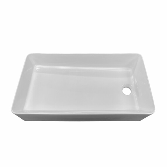 РАКОВИНА НАКЛАДНАЯ ПРЯМОУГОЛЬНАЯ BOND S67-610 61,5*35*11,5СМ БЕЛАЯ