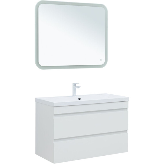 ТУМБА ПОД РАКОВИНУ AQUANET НОТА NEW 100 БЕЛЫЙ ГЛЯНЕЦ