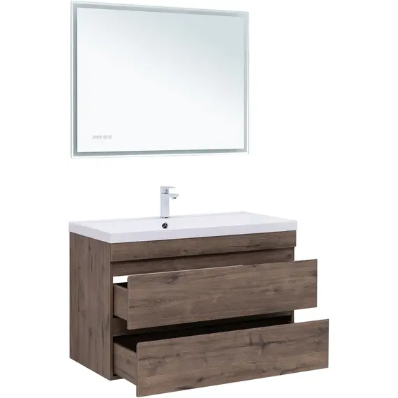 ТУМБА ПОД РАКОВИНУ AQUANET НОТА NEW 100 ДУБ ВЕЛЛИНГТОН ТАБАК