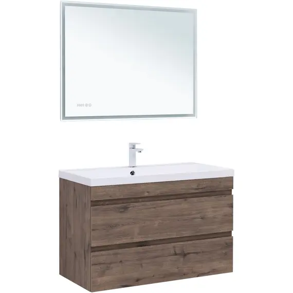 ТУМБА ПОД РАКОВИНУ AQUANET НОТА NEW 100 ДУБ ВЕЛЛИНГТОН ТАБАК