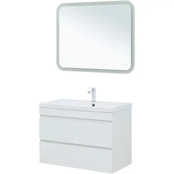 ТУМБА ПОД РАКОВИНУ AQUANET НОТА NEW 90 БЕЛЫЙ ГЛЯНЕЦ