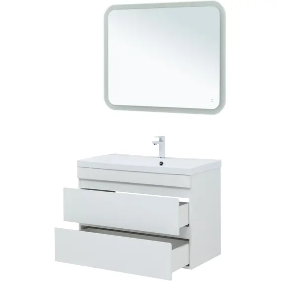 ТУМБА ПОД РАКОВИНУ AQUANET НОТА NEW 90 БЕЛЫЙ ГЛЯНЕЦ