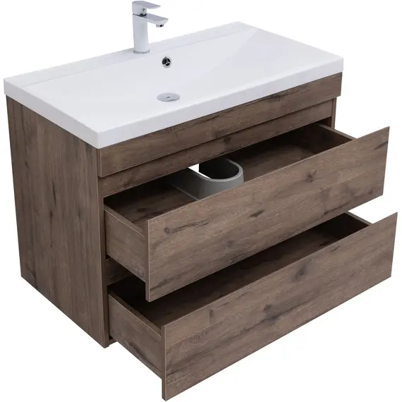 ТУМБА ПОД РАКОВИНУ AQUANET НОТА NEW 90 ДУБ ВЕЛЛИНГТОН ТАБАК