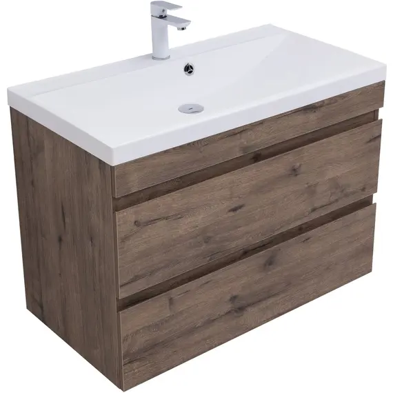 ТУМБА ПОД РАКОВИНУ AQUANET НОТА NEW 90 ДУБ ВЕЛЛИНГТОН ТАБАК