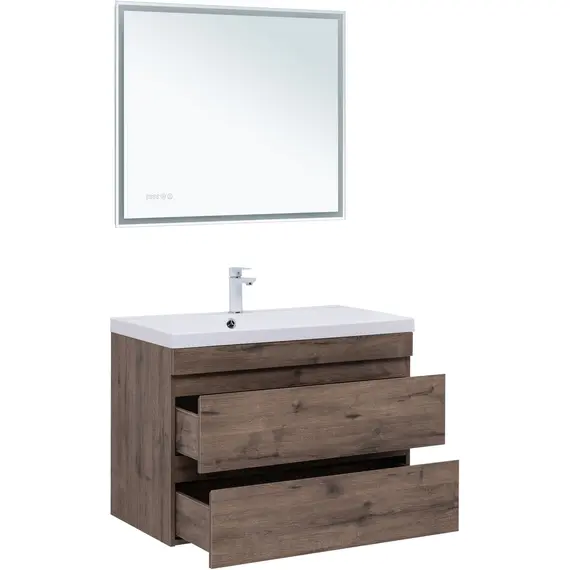 ТУМБА ПОД РАКОВИНУ AQUANET НОТА NEW 90 ДУБ ВЕЛЛИНГТОН ТАБАК