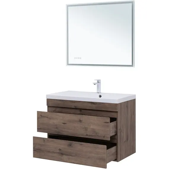 ТУМБА ПОД РАКОВИНУ AQUANET НОТА NEW 90 ДУБ ВЕЛЛИНГТОН ТАБАК