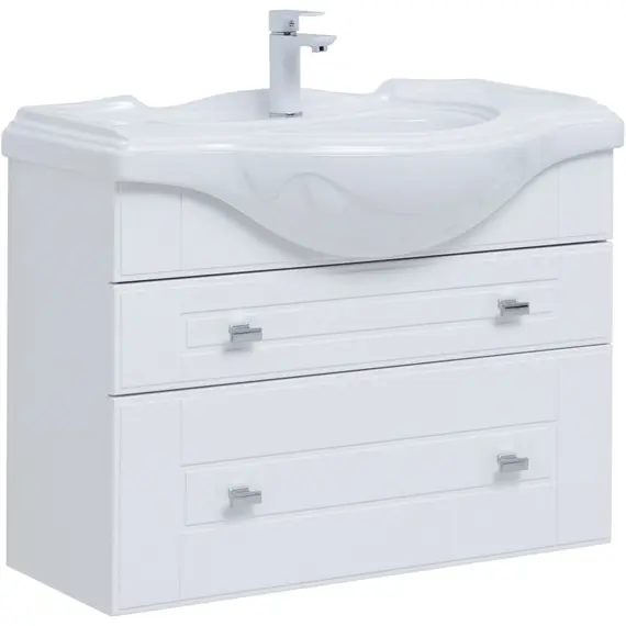 ТУМБА ПОД РАКОВИНУ AQUANET РОНДО 85 БЕЛЫЙ ГЛЯНЕЦ