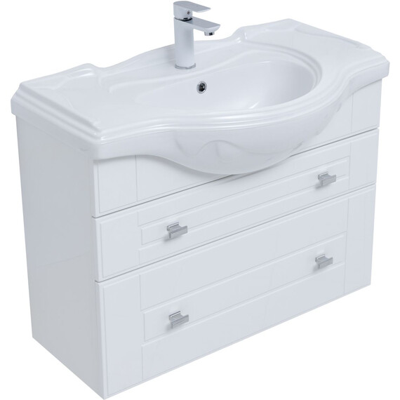 ТУМБА ПОД РАКОВИНУ AQUANET РОНДО 85 БЕЛЫЙ ГЛЯНЕЦ