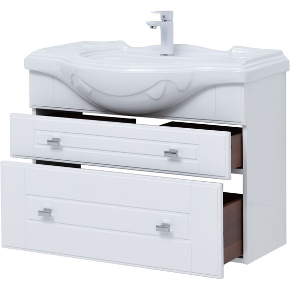 ТУМБА ПОД РАКОВИНУ AQUANET РОНДО 85 БЕЛЫЙ ГЛЯНЕЦ