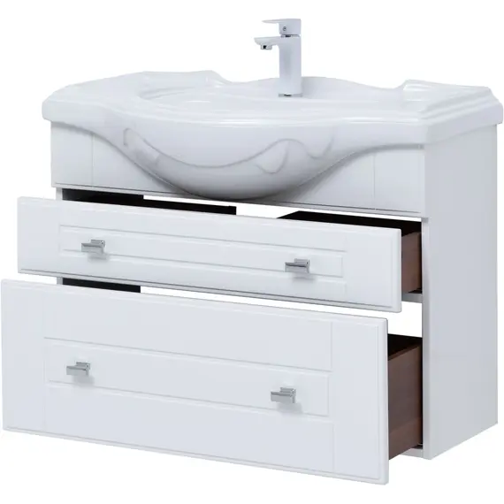 ТУМБА ПОД РАКОВИНУ AQUANET РОНДО 85 БЕЛЫЙ ГЛЯНЕЦ