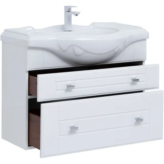 ТУМБА ПОД РАКОВИНУ AQUANET РОНДО 85 БЕЛЫЙ ГЛЯНЕЦ