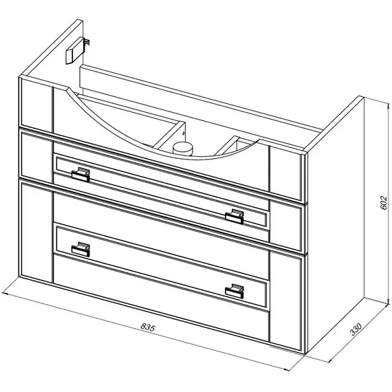 ТУМБА ПОД РАКОВИНУ AQUANET РОНДО 85 БЕЛЫЙ ГЛЯНЕЦ