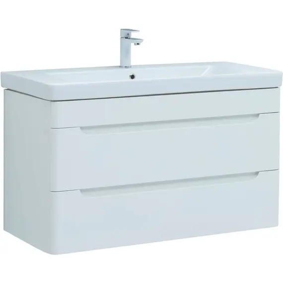 ТУМБА ПОД РАКОВИНУ AQUANET СОФИЯ 105 БЕЛЫЙ ГЛЯНЕЦ (2 ЯЩИКА)