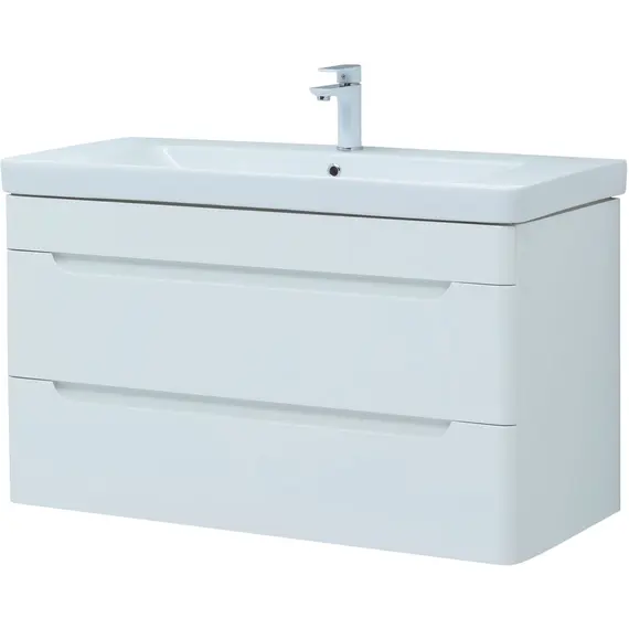 ТУМБА ПОД РАКОВИНУ AQUANET СОФИЯ 105 БЕЛЫЙ ГЛЯНЕЦ (2 ЯЩИКА)