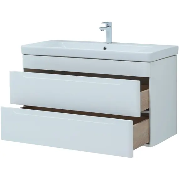 ТУМБА ПОД РАКОВИНУ AQUANET СОФИЯ 105 БЕЛЫЙ ГЛЯНЕЦ (2 ЯЩИКА)