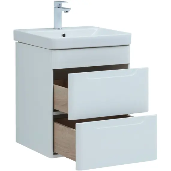 ТУМБА ПОД РАКОВИНУ AQUANET СОФИЯ 50 БЕЛЫЙ ГЛЯНЕЦ (2 ЯЩИКА)