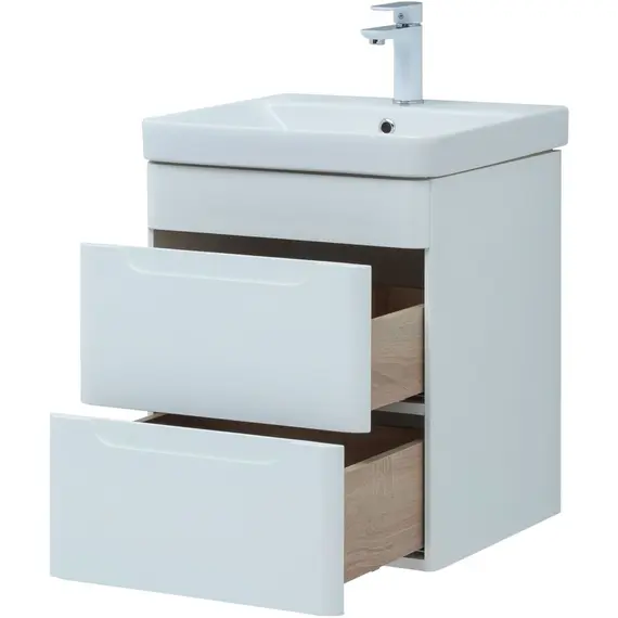 ТУМБА ПОД РАКОВИНУ AQUANET СОФИЯ 50 БЕЛЫЙ ГЛЯНЕЦ (2 ЯЩИКА)