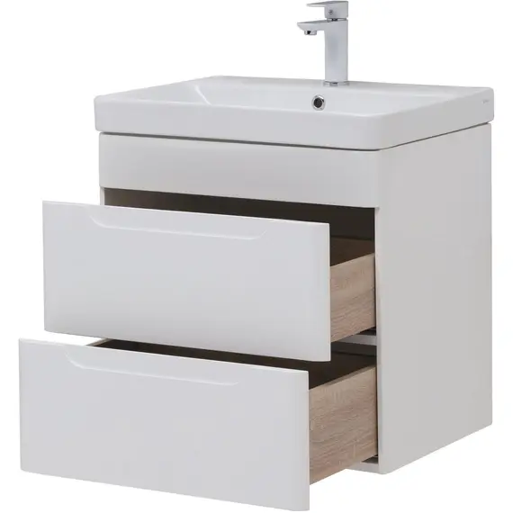 ТУМБА ПОД РАКОВИНУ AQUANET СОФИЯ 60 БЕЛЫЙ ГЛЯНЕЦ (2 ЯЩИКА)