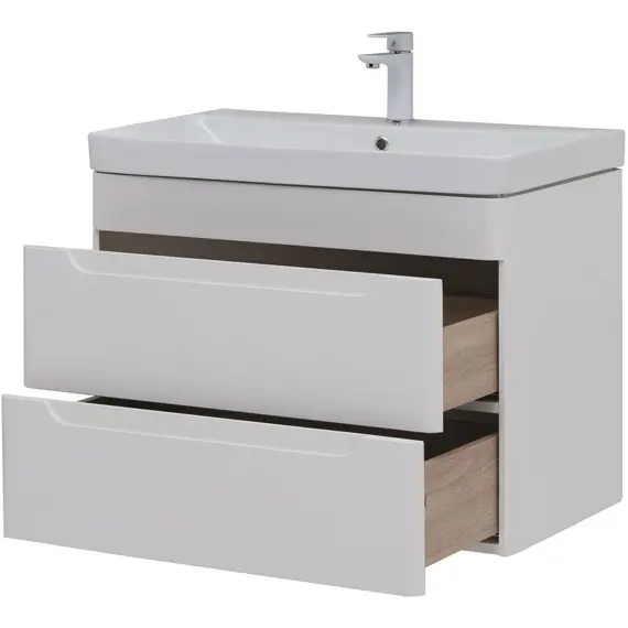 ТУМБА ПОД РАКОВИНУ AQUANET СОФИЯ 80 БЕЛЫЙ ГЛЯНЕЦ (2 ЯЩИКА)