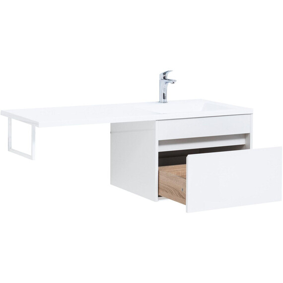 ТУМБА ПОД РАКОВИНУ AQUANET ТОКИО 58 БЕЛЫЙ (ПОДВЕСНАЯ, 1 ЯЩИК)