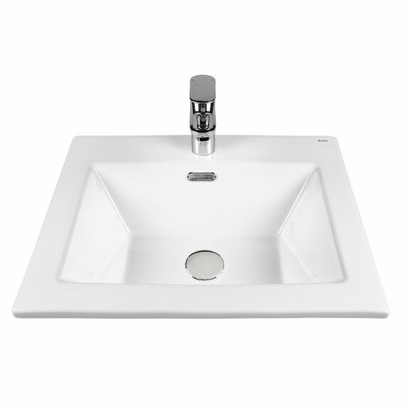 РАКОВИНА ВСТРАИВАЕМАЯ ПРЯМОУГОЛЬНАЯ BOND S06-500 50*40*17СМ БЕЛАЯ С ПЕРЕЛИВОМ