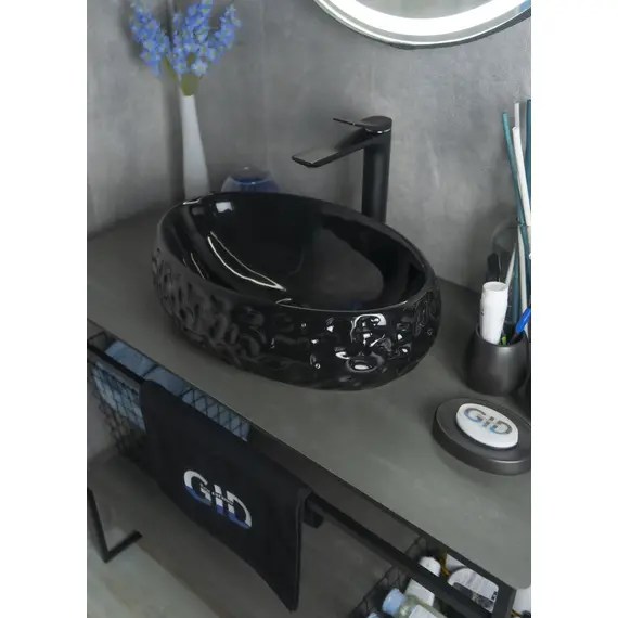 ЧЕРНАЯ ГЛЯНЦЕВАЯ КЕРАМИЧЕСКАЯ РАКОВИНА GID 9030BF