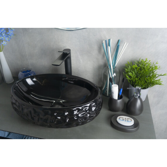 ЧЕРНАЯ ГЛЯНЦЕВАЯ КЕРАМИЧЕСКАЯ РАКОВИНА GID 9030BF