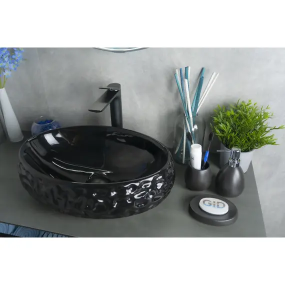 ЧЕРНАЯ ГЛЯНЦЕВАЯ КЕРАМИЧЕСКАЯ РАКОВИНА GID 9030BF