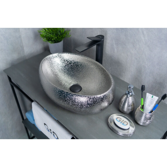 СЕРЕБРЕННАЯ КЕРАМИЧЕСКАЯ РАКОВИНА GID 9030S