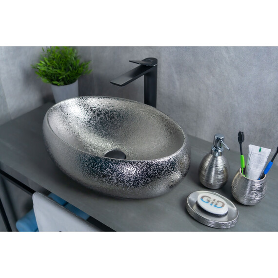 СЕРЕБРЕННАЯ КЕРАМИЧЕСКАЯ РАКОВИНА GID 9030S