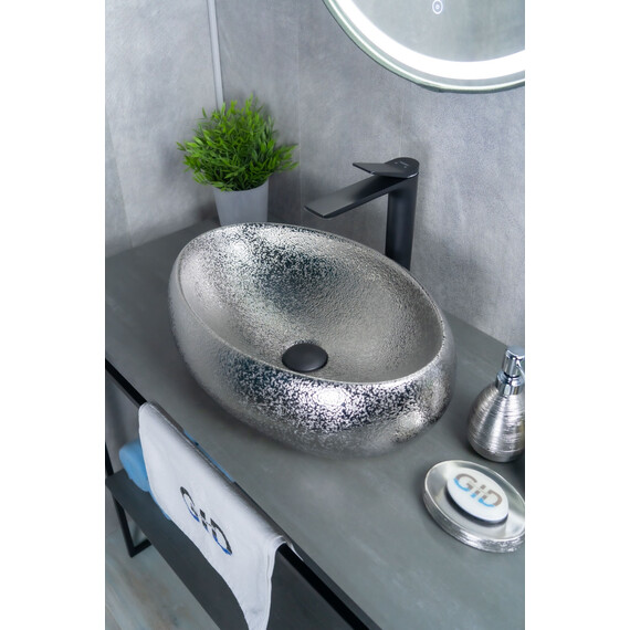 СЕРЕБРЕННАЯ КЕРАМИЧЕСКАЯ РАКОВИНА GID 9030S